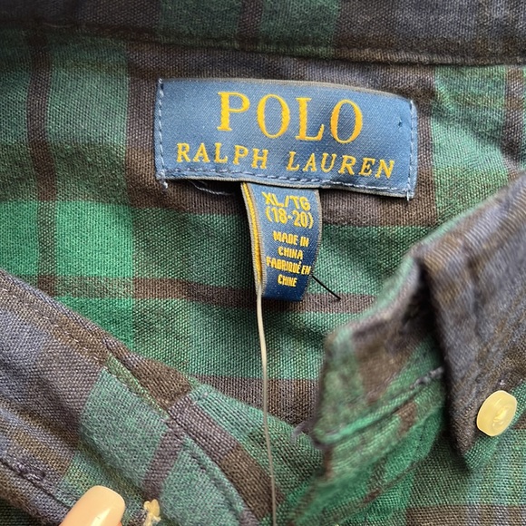Polo Ralph Lauren Big Boys Oxford Long Sleeve Shirt Green XL(18-20) - Picture 4 of 9